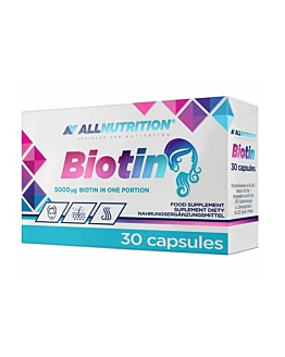 Allnutrition Biotin, Suplement diety zawierający biotynę 5000 mcg, Kapsułki