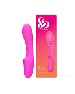 So Divine Żebrowane Dildo w kolorze różowym - Pash Pink Ribbed