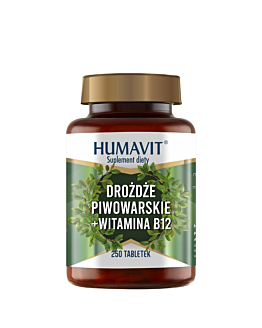 Humavit Drożdże piwowarskie + B12 metylokobalamina, 250 tabletek