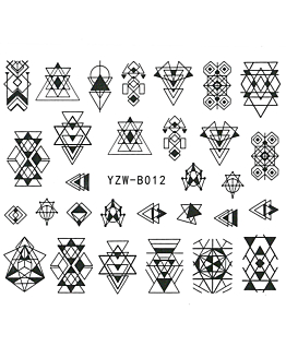 Allepaznokcie Naklejki Wodne Do Paznokci Geometryczne YZW-B012