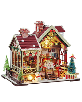 Habarri Miniaturowy domek DIY - Chatka  Świętego Mikołaja