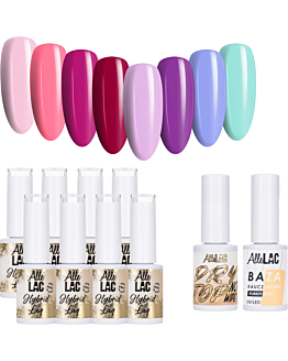 AlleLac Limited Edition 2 Zestaw 8 Lakierów Hybrydowych Do Paznokci 5g Baza Top