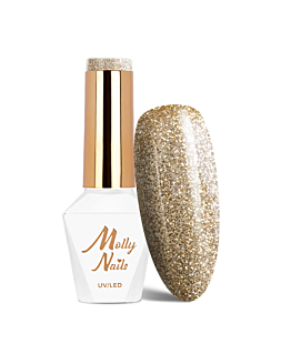 MollyNails Queens Of Life Rich Gold Lakier Hybrydowy UV LED Nr 38 8 g