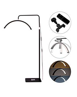 AllePaznokcie Lampa Kosmetyczna LED Łuk 36 W Podłogowa Bezcieniowa Moon Light Czarna DZM 7X