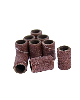 AlleMed Kapturki Ścierne Do Manicure I Pedicure Cylinder 6 mm Gradacja 100 Brązowe 50 szt.