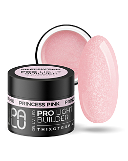 PALU ŻEL BUDUJĄCY BUILDER PRINCESS PINK 45 g dziewczęcy, jasny odcień różu z brokatowo-perłowym efektem, zapewnia 90% krycie;