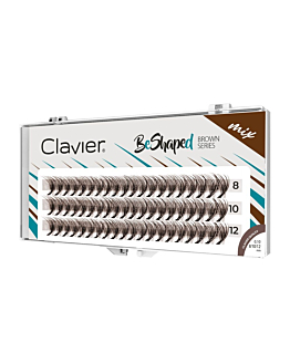 Clavier BeShaped Brown kępki rzęs skręt B 10D mix 8/10/12mm