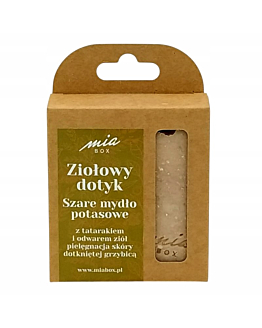 Miabox Ziołowy Dotyk Szare mydło potasowe z tatarakiem i  dla skóry z problemem grzybicy. Naturalna pielęgnacja skóry – prosto z natury