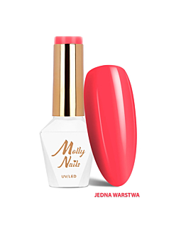 MollyNails Vivid Vibes Hot Coral Lakier Hybrydowy UV LED Nr 286 8 g