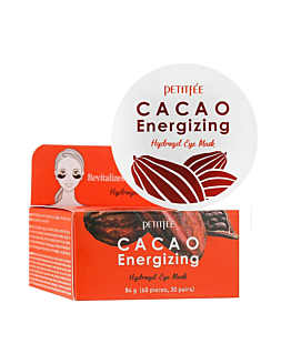 Petitfee Cacao Energizing Hydrogel Eye Mask, płatki hydrożelowe z ekstraktem z kakao o działaniu wygładzającym skórę wokół oczu, 60szt