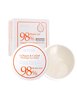 Petitfee Collagen q10 Hydrogel Eye Patch, Hydrożelowe płatki pod oczy z kolagenem morskim, 60szt