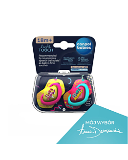 Canpol Babies Smoczki Silikonowe Neon Love Symetryczne 18M+ K. Różowy