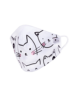 Cat & Cat Maseczka Wielorazowa Kotki Biała