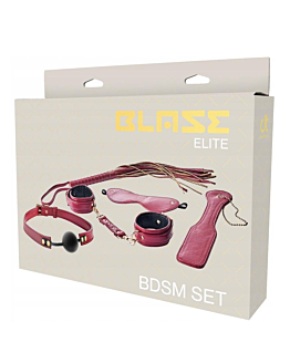 Dream Toys Blaze Elite BDSM Set zestaw pejcz + packa + kajdanki + opaska na oczy + obroża Red