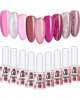 AlleLac Pinks 2 Zestaw 9 Lakierów Hybrydowych Do Paznokci 6g