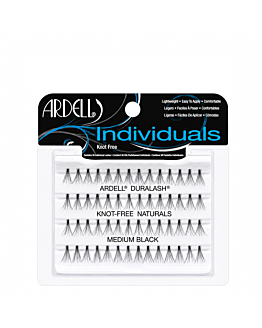 Ardell Individuals Medium Black Sztuczne rzęsy naturalne kępki bezwęzełkowe wielorazowe, 56 szt.
