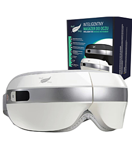 Medi Sleep masażer do twarzy oczu z ciepłym kompresem 4 tryby masażu bluetooth biały