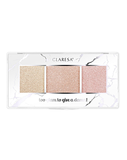 Claresa Too Glam To Give A Damn paleta rozświetlaczy 12 Golden Glow, 12.5g