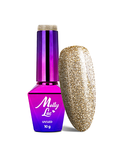 MollyLac Queens Of Life Lakier Hybrydowy UV LED Nr 38 Rich Gold 10 g