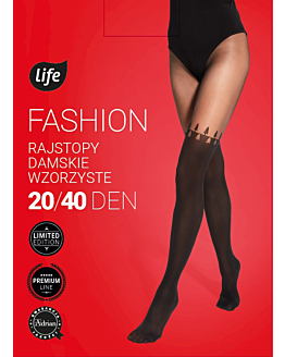 Life Rajstopy damskie wzór Choinki rozm. 4 nero/nero