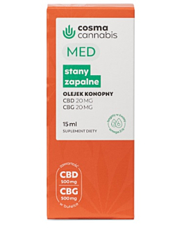 Cosma Cannabis Med Stany Zapalne CBD CBG, Olejek doustny, 15 ml