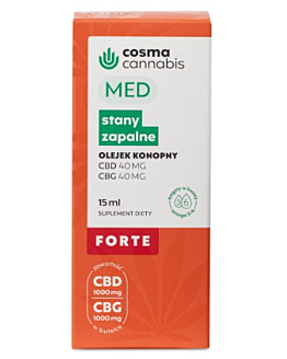Cosma Cannabis Med Stany Zapalne CBD CBG Forte, Olejek doustny, 15 ml
