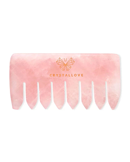 Crystallove Grzebień do Masażu z Kwarcu Różowego
