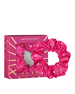 Crystallove Gumka do włosów z Jedwabiu z Kryształkami Hot Pink