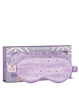Crystallove Opaska Na Oczy z Jedwabiu z Kryształkami Lilac