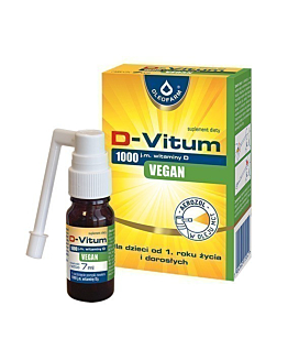 D-Vitum 1000 j.m. Vegan, Witamina D dla dzieci od 1. roku życia i dorosłych, Aerozol