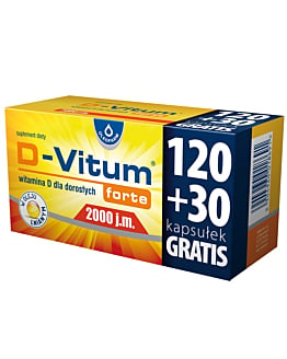 D-Vitum Forte 2000 j.m., Witamina D dla dorosłych, Kapsułki