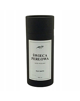 Miabox Świeca perłowa 650 ml  wosk roślinny, biały, Palo Santo