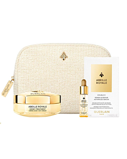 Guerlain Abeille Royale Age-Defying Ritual Honey Treatment Day Cream zestaw krem na dzień, 50ml + serum odżywcze, 5ml + serum o podwójnej skuteczności 7x0.6ml + kosmetyczka