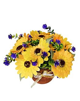 Habarri Kwiaty w koszyku - Flower box DIY - Słoneczniki żółte