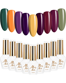 MollyNails Energize Zestaw 9 Lakierów Hybrydowych Do Paznokci 8g