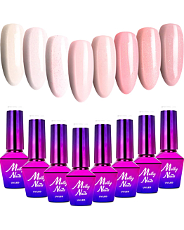 MollyNails Madame French Zestaw 8 Lakierów Hybrydowych Do Paznokci 8g