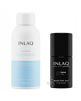 INLAQ Baza / Top 2w1 do Lakierów Hybrydowych, 6 ml + Cleaner, 100 ml