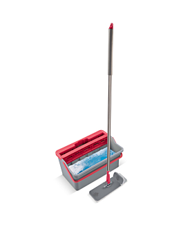 Lamart Mop Płaski Prostokąt CLEAN LT8064 Czerwony wiadro 8 Litrów