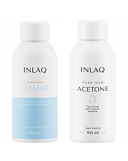 INLAQ Odtłuszczacz do Paznokci, 100 ml + Aceton Kosmetyczny, 100 ml