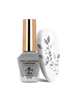 MollyNails PRO Stamping Chrome Lakier Do Stempli Srebrny Silver 10 ml