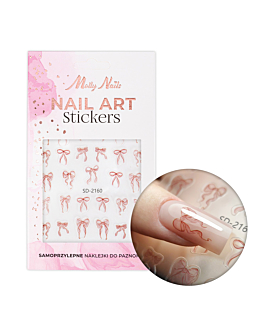 MollyNails Naklejki Do Paznokci 5D Samoprzylepne Kokardki Czerwone SD-2160