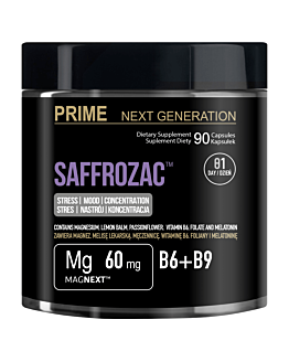 PRIME SAFFROZAC™ Kompleks z szafranem na stres, nastrój, sen i koncentrację, Szafran 15 mg, 90 kaps. 90 dni stosowania