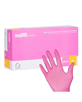 Zarys Easycare Nitrile Pink Rękawiczki Jednorazowe Nitrylowe Diagnostyczne i Ochronne Różowe Rozmiar M 100 szt.