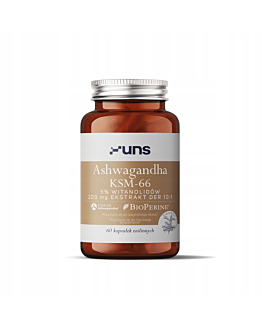 UNS Ashwagandha KSM-66 + Bioperine 60 vege kapsułek