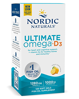 Nordic Naturals Ultimate Omega-D3 Fish Oil 1280 mg 120 kapsułek miękkich o smaku cytrynowym