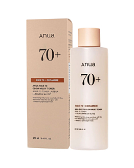 ANUA Rice 70 Glow Milky Toner, 250 ml - nawilżająco-rozświetlający tonik do twarzy