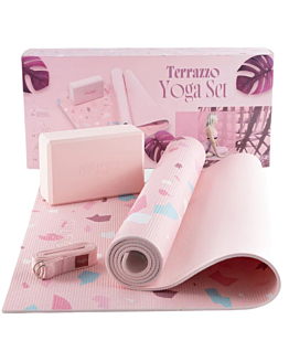 Myga Zestaw do jogi Terrazzo Yoga Set: mata, klocek, pasek