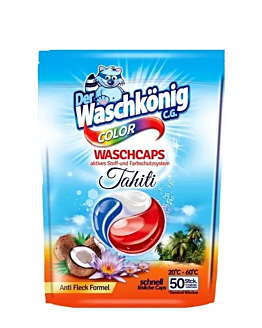 Der Waschkonig C.G. Kapsułki do Prania 3-Komorowe Tahiti Color, 50 szt.