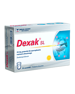 Dexak SL 25 mg, Granulat do sporządzania roztworu doustnego, 20 Saszetek
