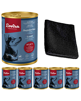 Lovira Karma Mokra Jagnięcina 2,4 kg + MIkrofibra do łapek Psów